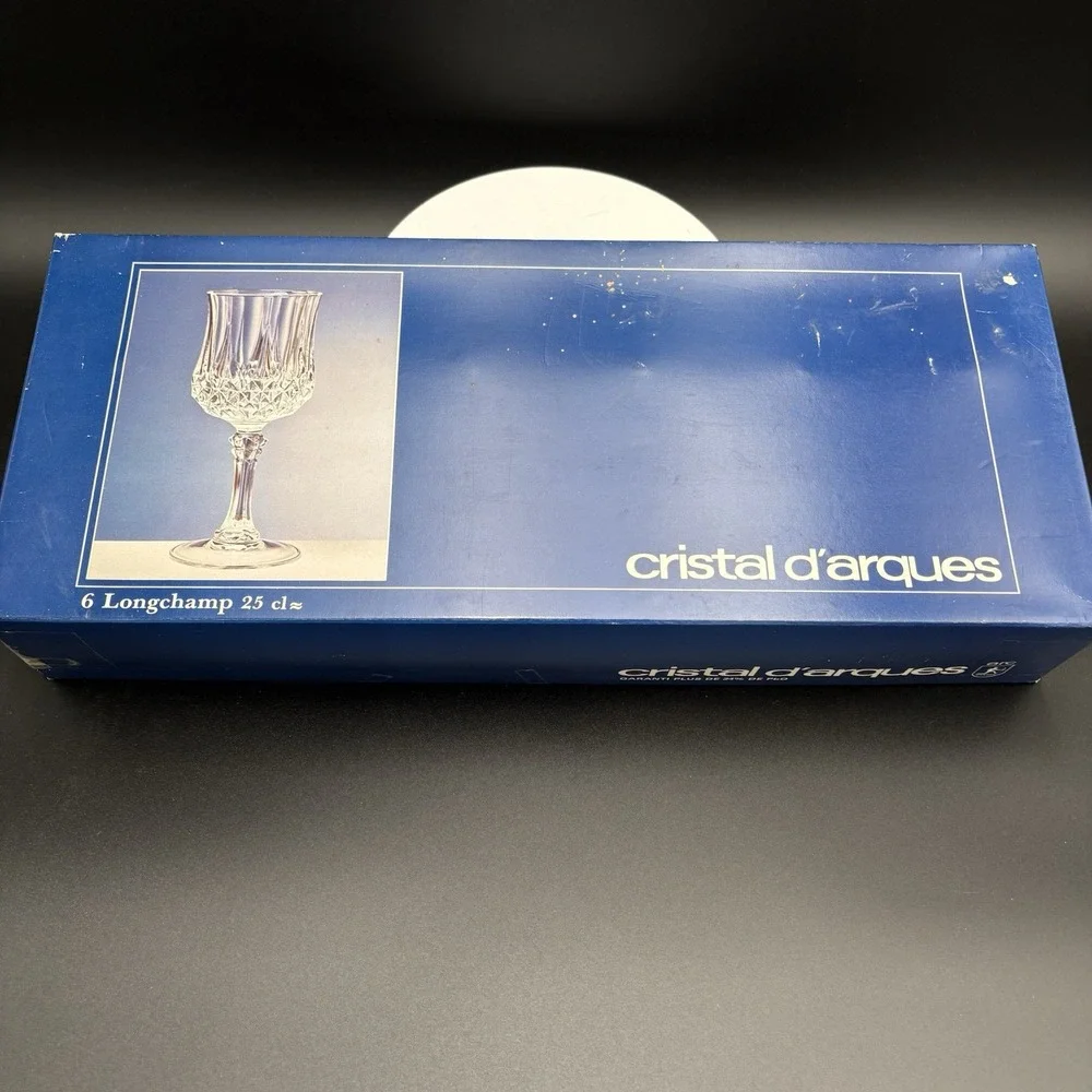 Cristal D'Arques Longchamp 25cl/8.45oz Wine Glasses Set Of 6 Lead Crystal France